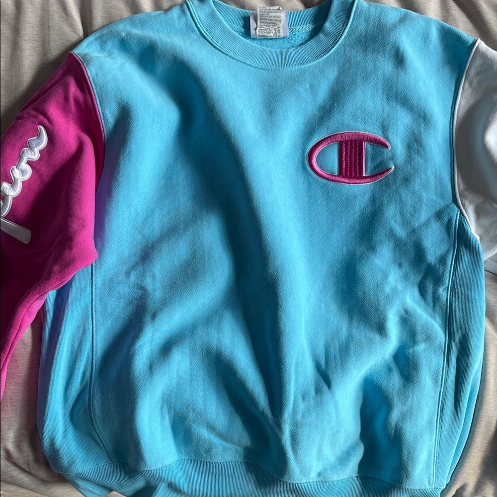Champion Turquoise and Magenta Sweatshirt